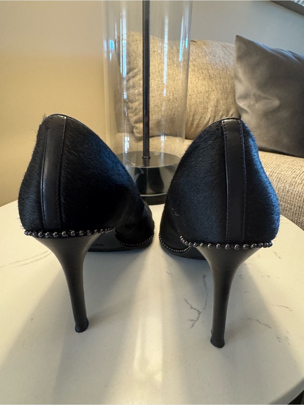 COACH Black Calf-Hair Tamera Studded Pumps A00414 Size 8/38 - Picture 5 of 6